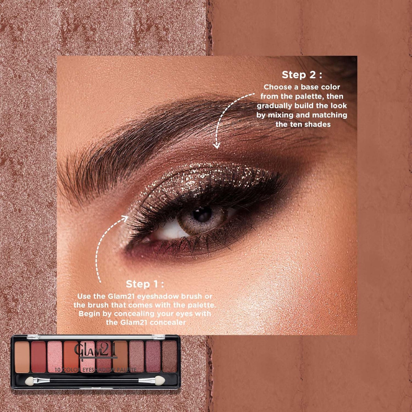 Glam21 Shades of Trend Eyeshadow Palette | 10 Highly Pigmented Shades |Smudge Free & Long-Lasting | 13.5gm - Shade -04 SaumyasStore