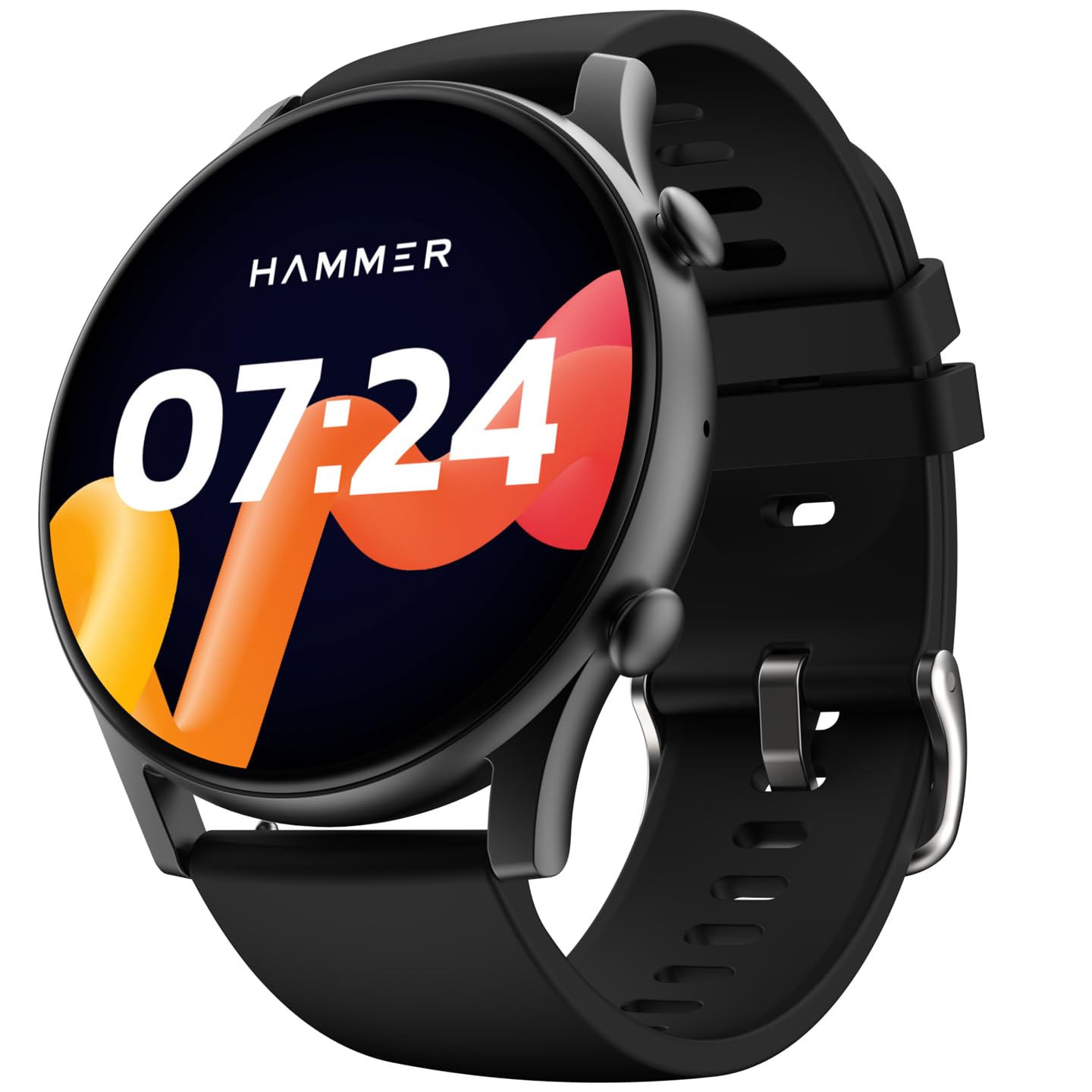 HAMMER Glide 1.43" AMOLED Display Smart Watch for Men with Bluetooth Calling, 466 * 466 PX, Always on Display, 800 Nits, Multiple Sports Modes (Charcoal Black) SaumyasStore