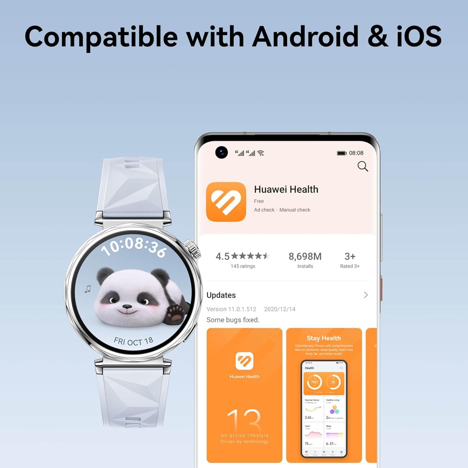 Huawei Watch GT 5 41mm Smartwatch, Up to 7 Days Battery Life, iOS & Android Compatible,Built in Maps, Pro-Level Sports Call&Message Reply (Blue, 41mm) SaumyasStore