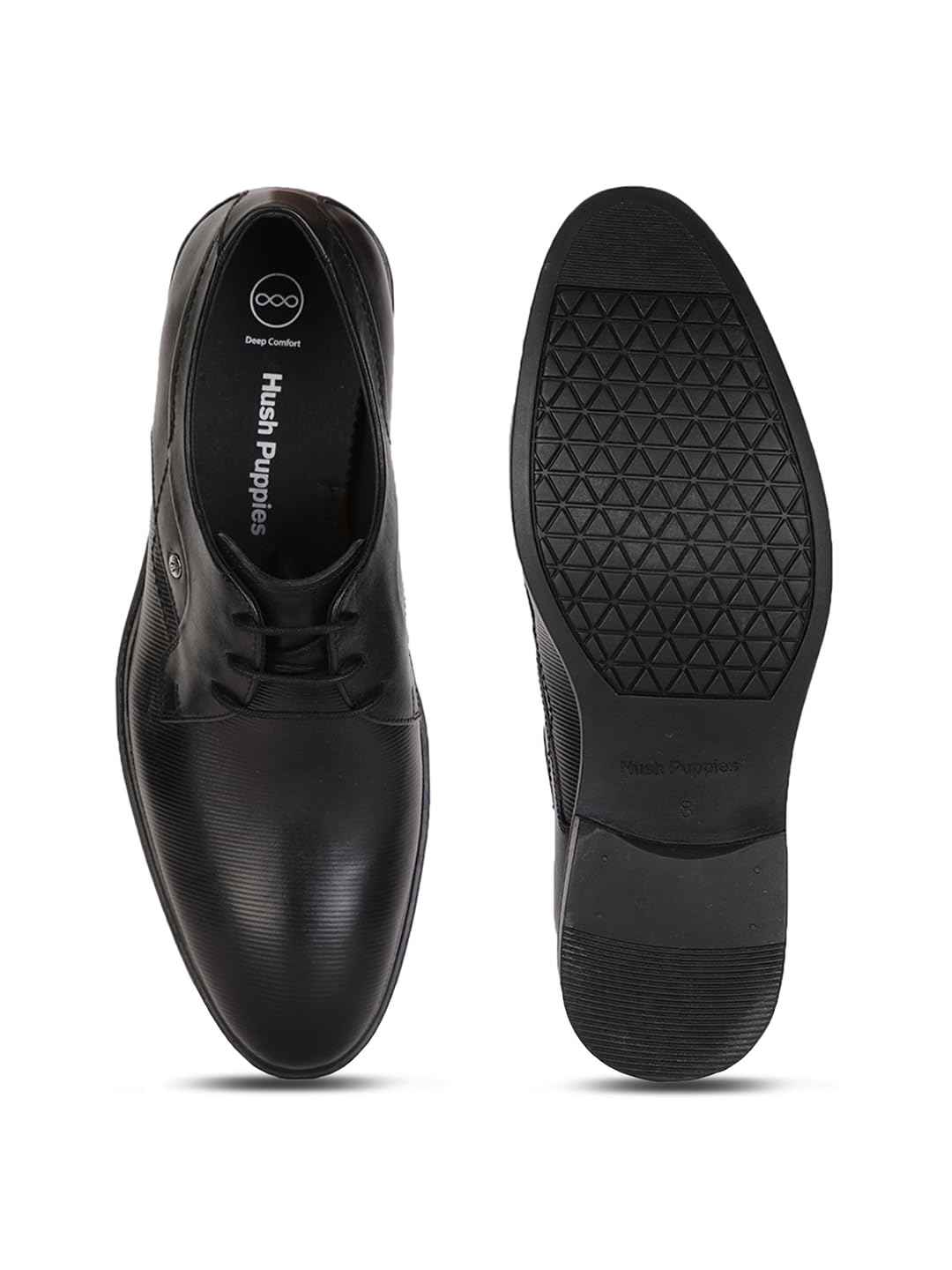 Hush Puppies Men's NEW ZAMPA DERBY E Formal (8246070_BLACK_9 UK) SaumyasStore