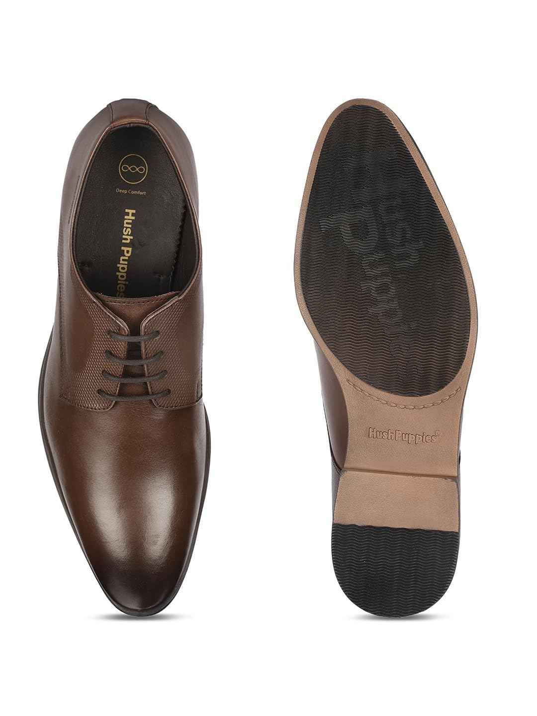 Hush Puppies Mens Deen Derby -E Brown Uniform Dress Shoe - 9 UK (8244025) SaumyasStore