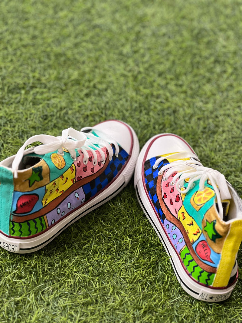 Wall of Graffiti Hand Printed Shoe - SaumyasStore