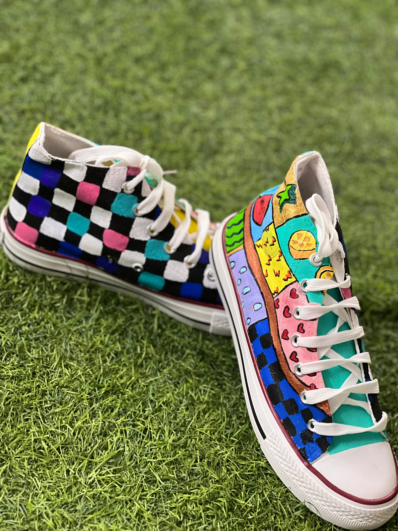 Wall of Graffiti Hand Printed Shoe - SaumyasStore