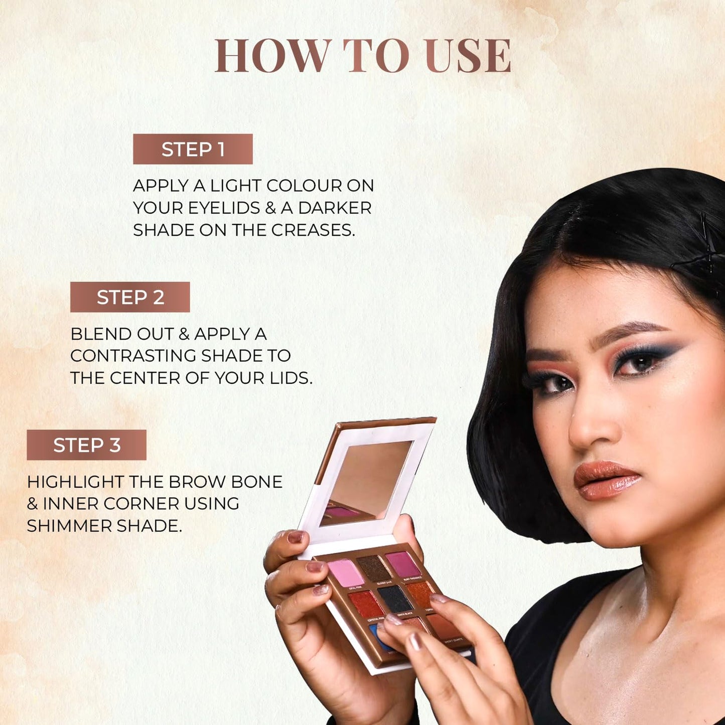 Just Herbs Eyeshadow Palette 9 in 1 Long Lasting Blendable Eye Makeup Palette (Sunshine - Day Palette) SaumyasStore