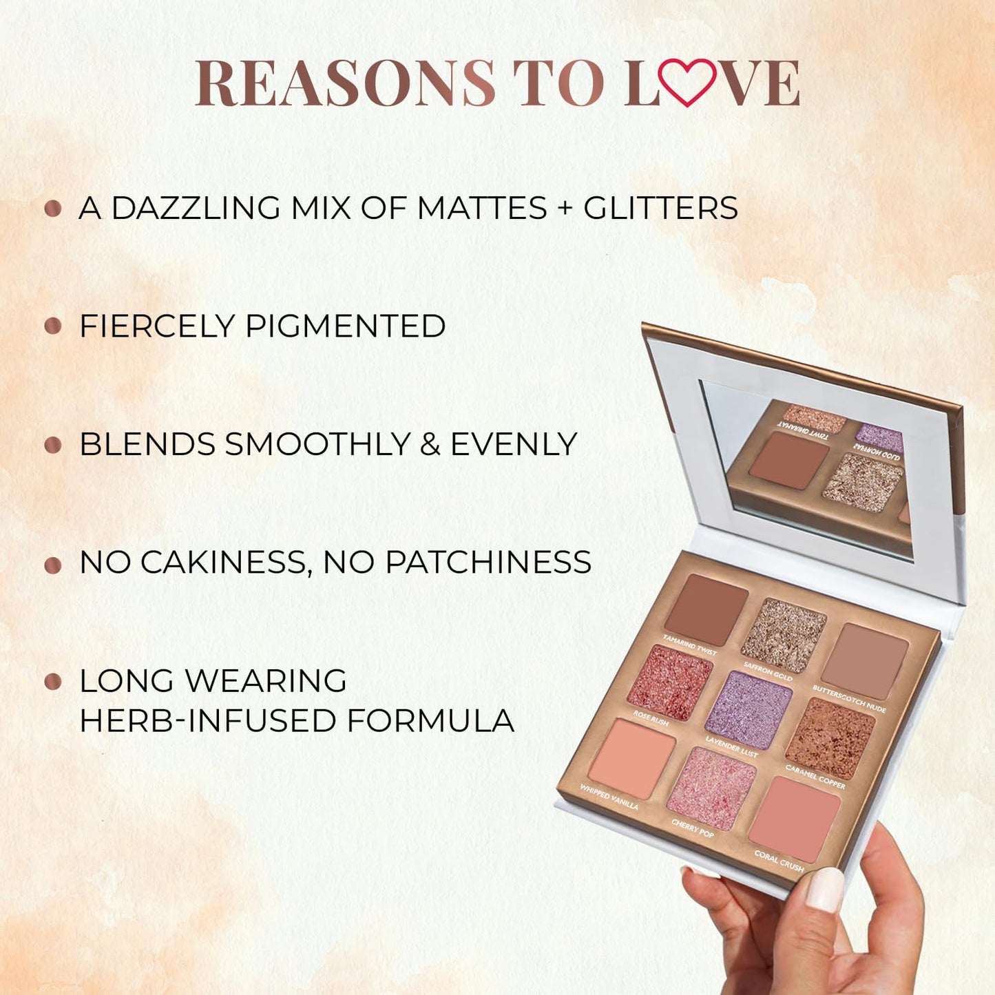 Just Herbs Eyeshadow Palette 9 in 1 Long Lasting Blendable Eye Makeup Palette (Sunshine - Day Palette) SaumyasStore