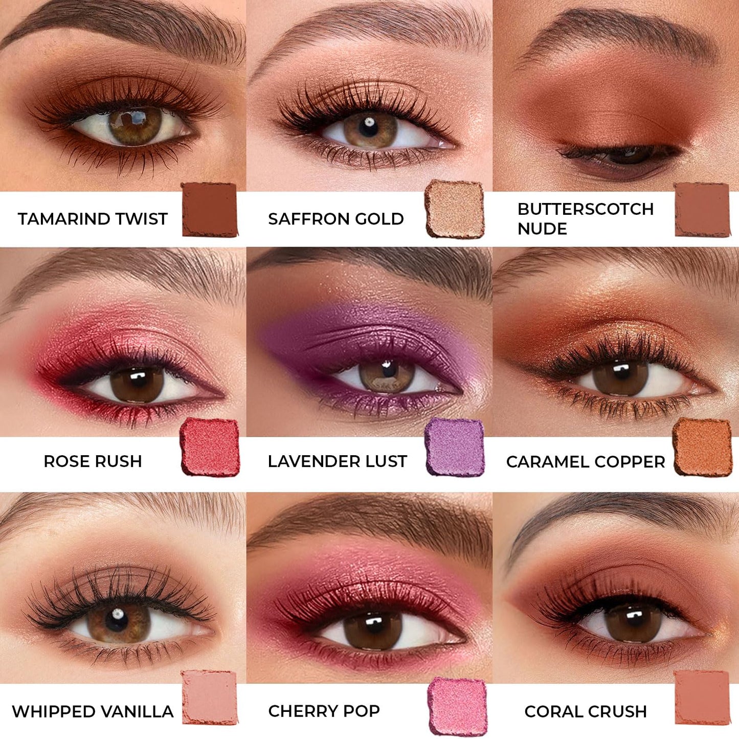 Just Herbs Eyeshadow Palette 9 in 1 Long Lasting Blendable Eye Makeup Palette (Sunshine - Day Palette) SaumyasStore