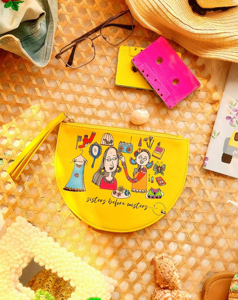 Sisters Before Misters- Doodle Pouch - SaumyasStore