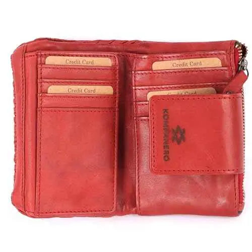 KOMPANERO Genuine Leather Women's Wallet (C-14307-RED) SaumyasStore