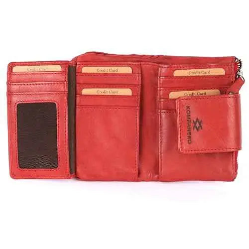 KOMPANERO Genuine Leather Women's Wallet (C-14307-RED) SaumyasStore