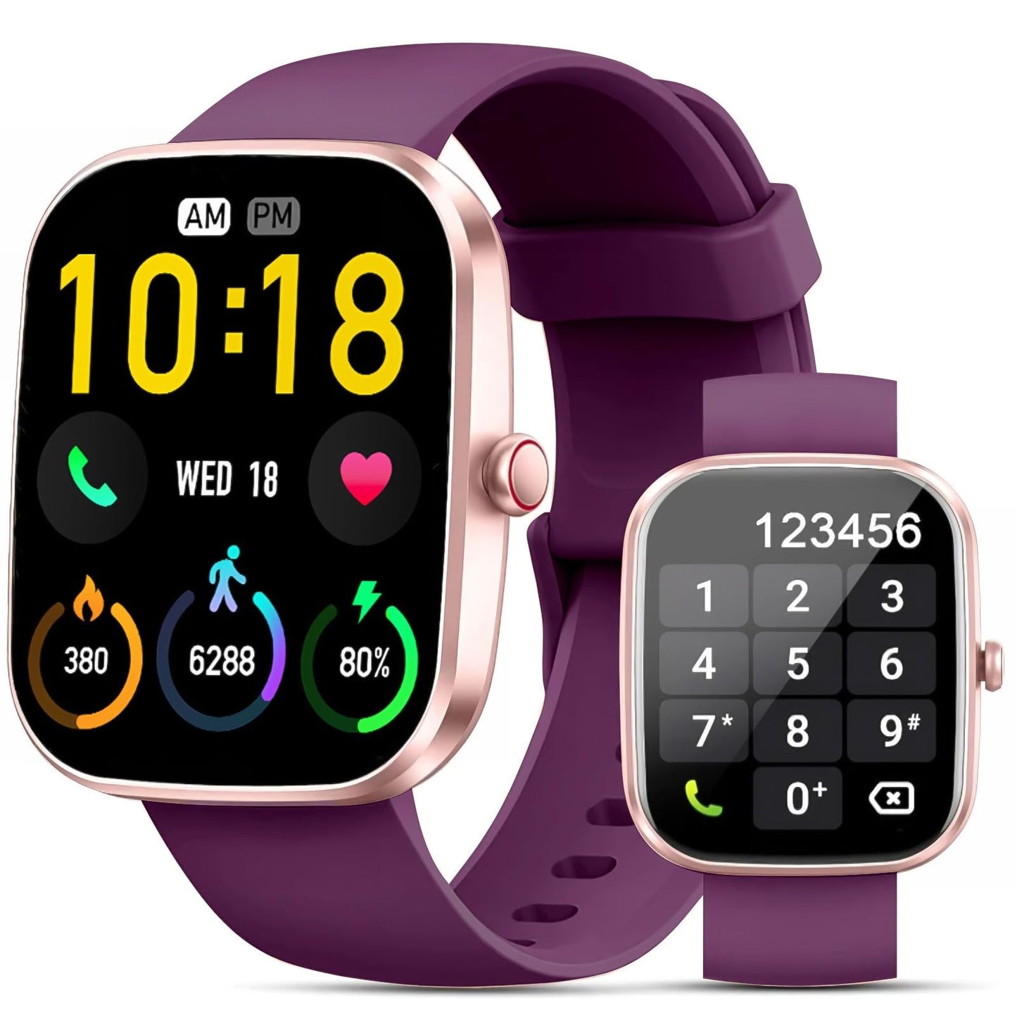 Kuizil Smart Watch, 1.91" HD Smartwatch for Men Women (Answer/Make Call), Fitness Tracker with 100+ Sport Modes, IP68 Waterproof, Heart Rate/Sleep Monitor, Activity Tracker for Android iOS Rose red SaumyasStore