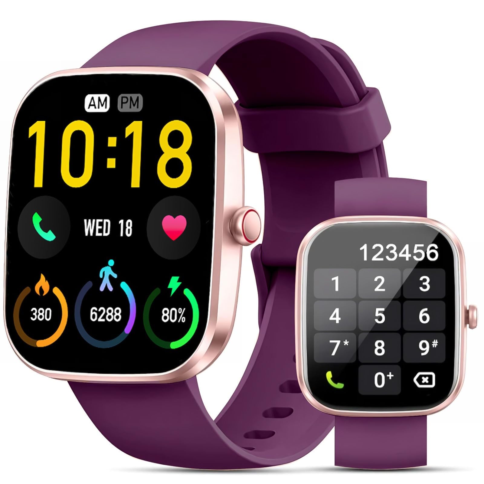 Kuizil Smart Watch, 1.91" HD Smartwatch for Men Women (Answer/Make Call), Fitness Tracker with 100+ Sport Modes, IP68 Waterproof, Heart Rate/Sleep Monitor, Activity Tracker for Android iOS Rose red SaumyasStore