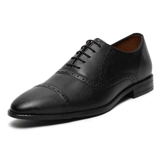 LOUIS STITCH Men's Formal Lace-up Oxford Shoes for Men | Solid Design | Ideal for Formal, Business Casual, and Parties | Obsidian Black, Size UK 8 (RG_OX) SaumyasStore