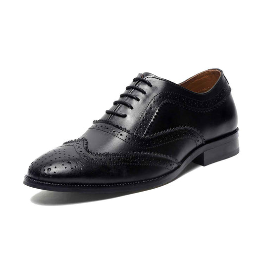LOUIS STITCH Men's Formal Shoes | Handcrafted European Leather Brogues | Lace-Up Style for Business, Formal Brunette Brown, UK Size 8 -EUBG SaumyasStore