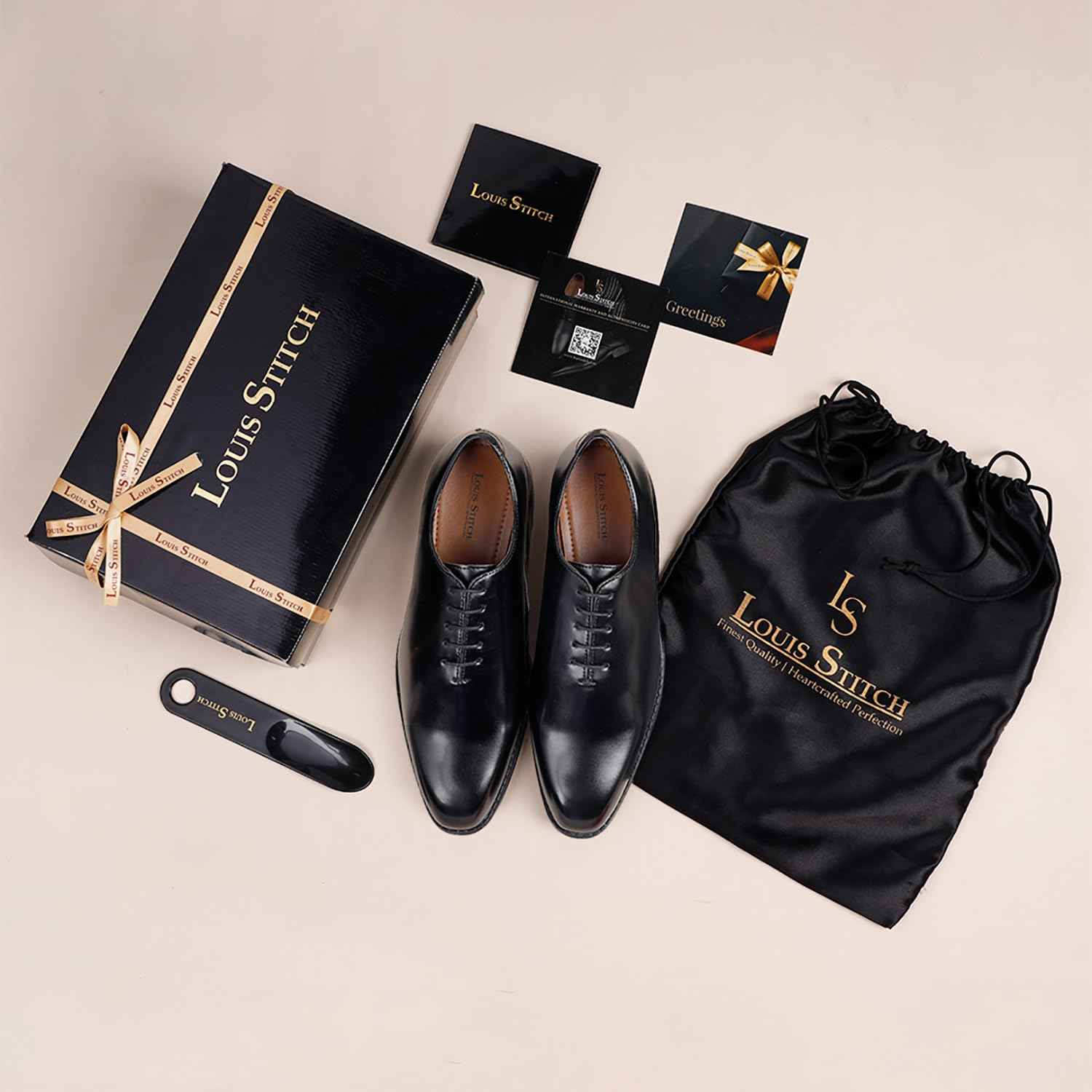 LOUIS STITCH Shoe for Man Lace-up Derby Formal Shoes | Handmade Dual Tone Patina Finish | Breathable Inner Lining | Comfortable for Business, Casual, Parties | Black | UK Size 7 (SXWC) SaumyasStore