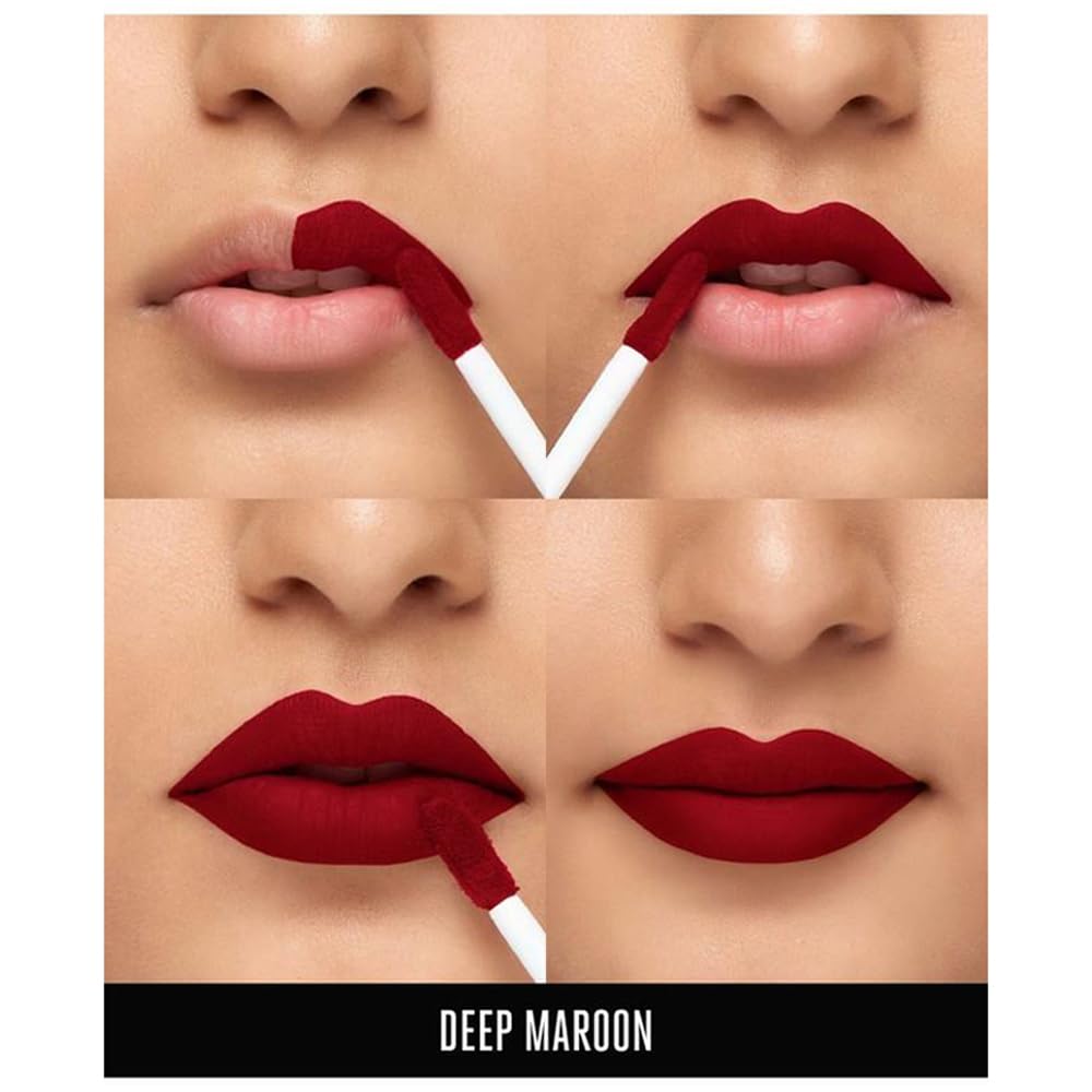 Lakme 9 to 5 Primer + Matte Liquid Lipstick - Mr4 Deep Maroon, 4.2 ml SaumyasStore