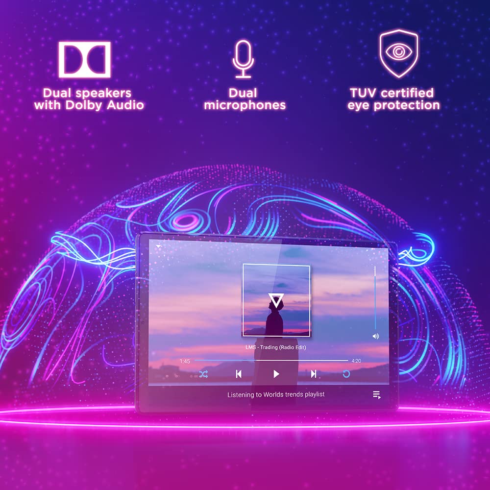 Lenovo Tab K10| 10.3 Inch Full HD Display| Wi-Fi+ LTE (Voice Calling)| 4GB RAM, 64 GB Storage| 7500 mAh Battery| 8 MP Rear Camera with LED flashlight| Octa-Core Processor| TUV Low Blue Light Certified SaumyasStore