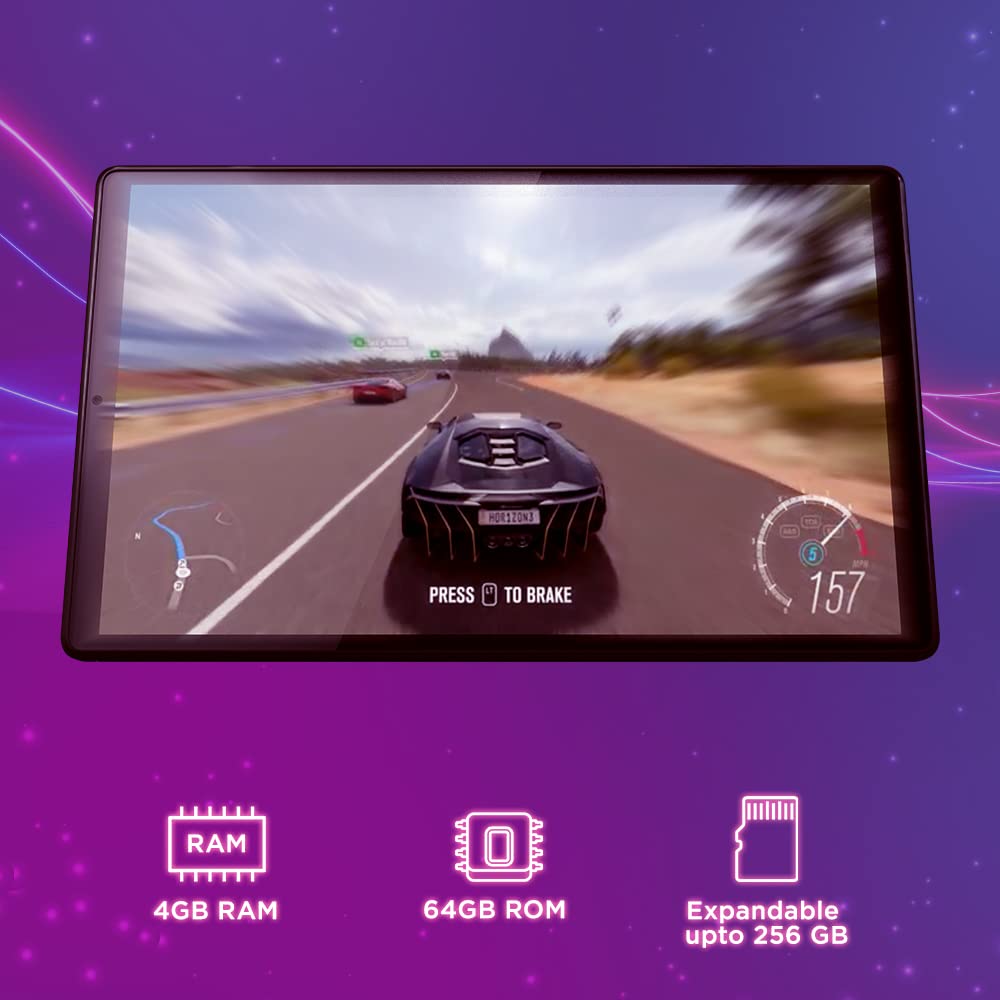 Lenovo Tab K10| 10.3 Inch Full HD Display| Wi-Fi+ LTE (Voice Calling)| 4GB RAM, 64 GB Storage| 7500 mAh Battery| 8 MP Rear Camera with LED flashlight| Octa-Core Processor| TUV Low Blue Light Certified SaumyasStore