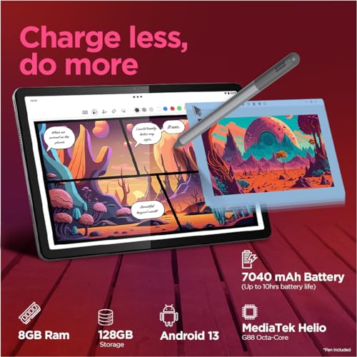 Lenovo Tab M11 with Pen| 4G (LTE) + Wi-Fi | 8 Gb Ram, 128 Gb ROM (Expandable Upto 1 Tb)| 11 Inch Screen, 90 Hz Refresh Rate| Quad Speaker with Dolby Atmos| 13 Mp Rear Camera| Google Kids Space,Green SaumyasStore