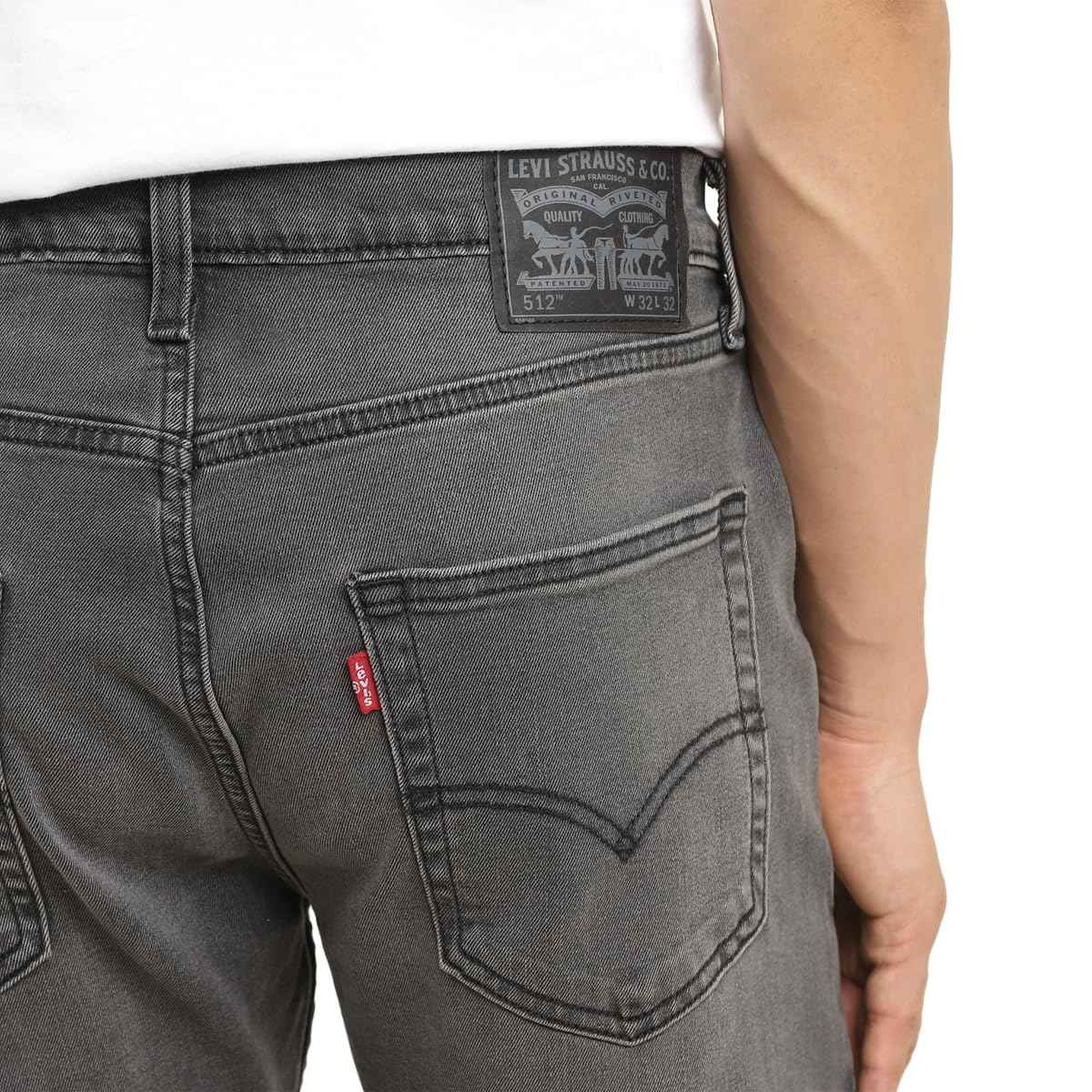 Levi's Men's 512 Slim Tapered Fit Mid-Rise Jeans Black SaumyasStore