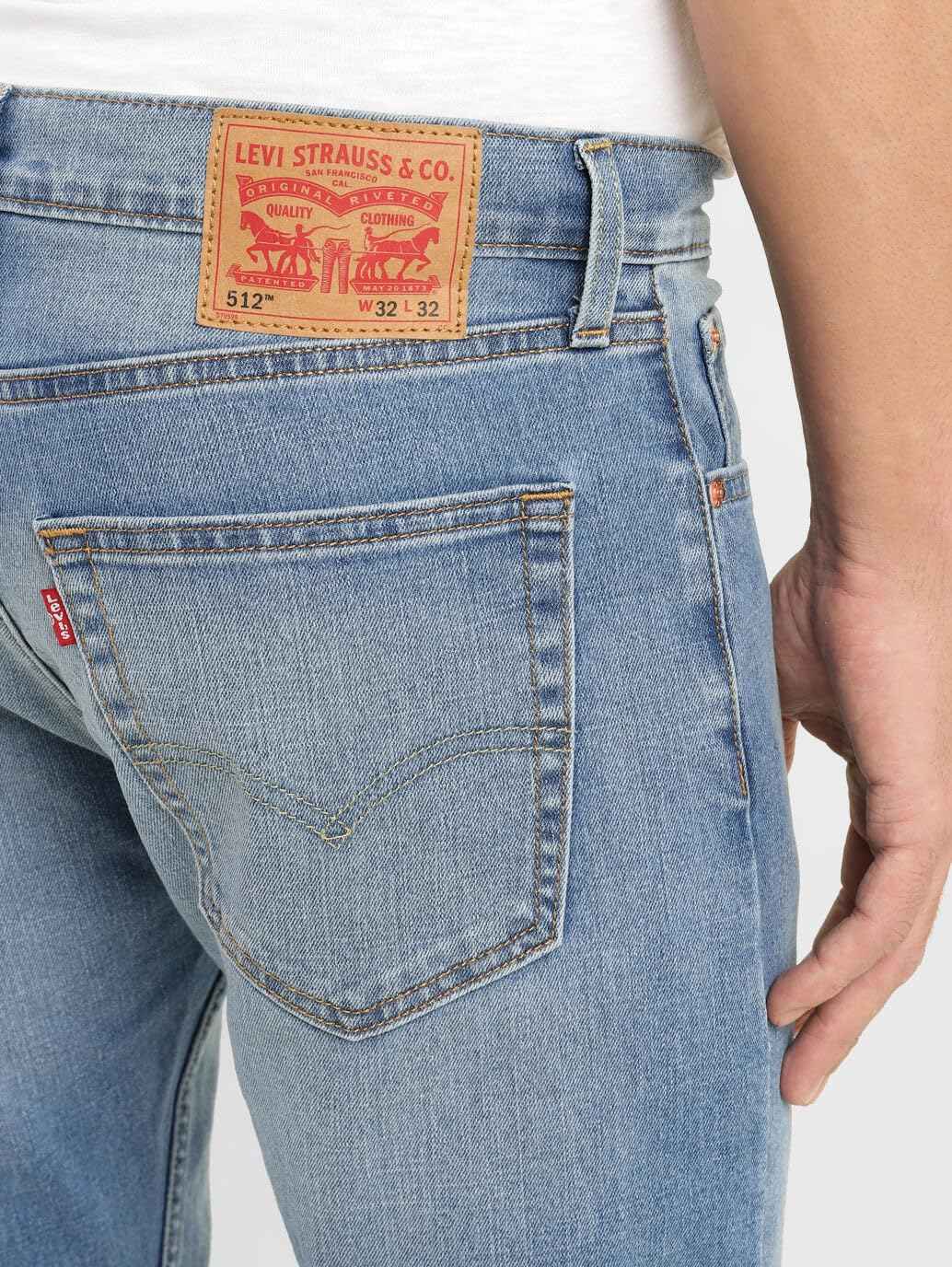 Levi's Men's 512 Slim Tapered Fit Mid-Rise Jeans Light Indigo SaumyasStore