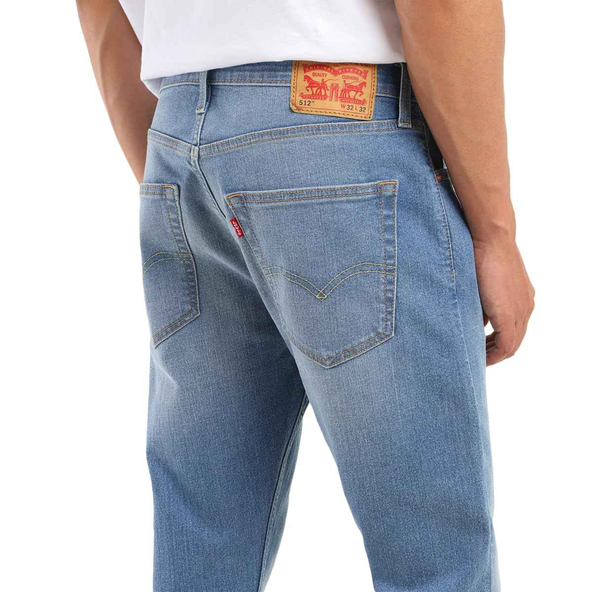 Levi's Men's 512 Slim Tapered Fit Mid-Rise Jeans Light Indigo SaumyasStore