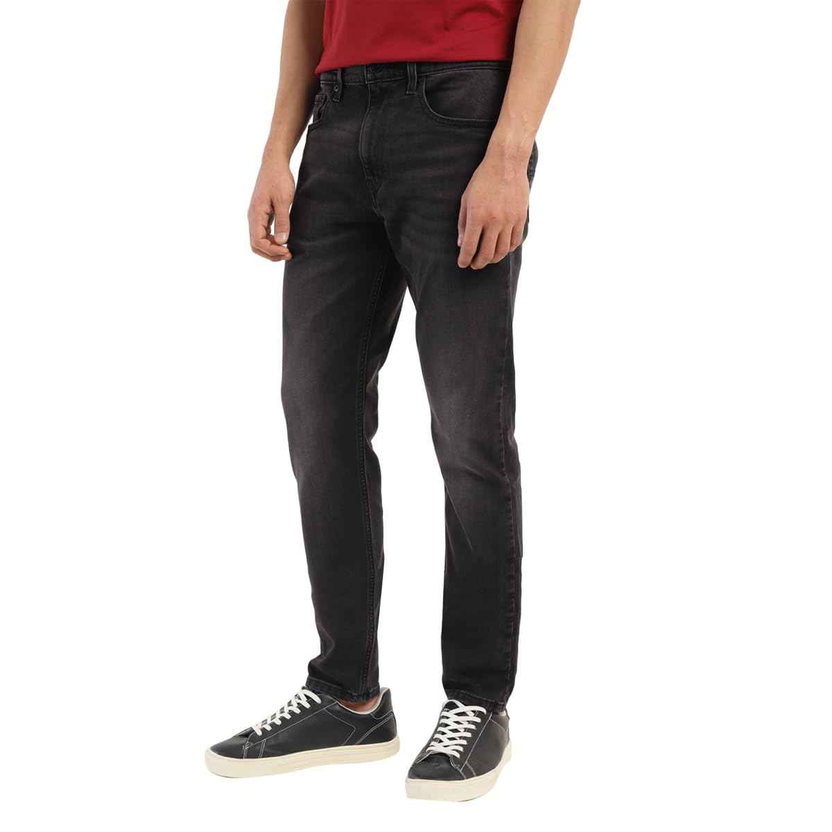 Levi's Men's 512 Slim Tapered Fit Mid-Rise Light Fade Stretchable Jeans Black SaumyasStore