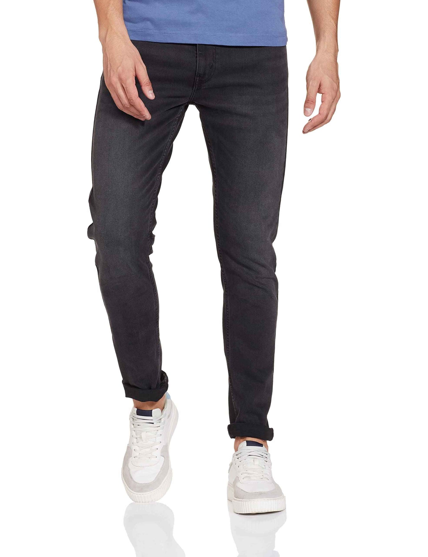 Levi's Men's 512 Slim Tapered Fit Mid-Rise Light Fade Stretchable Jeans Black SaumyasStore