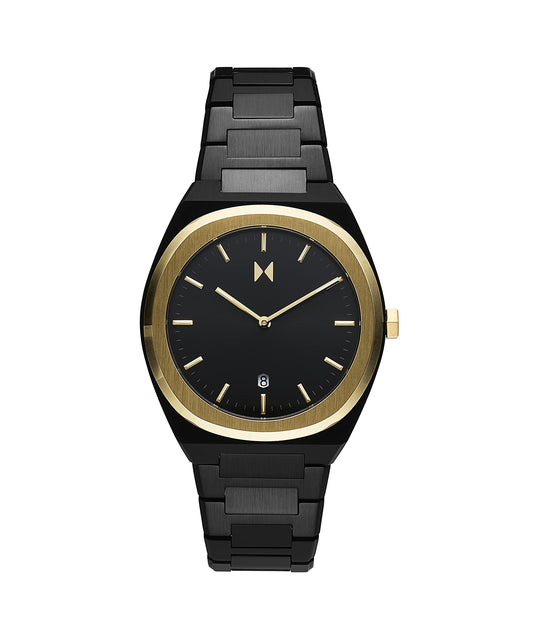 MVMT Odyssey Qtz Basic Analog Calendar Black Round Dial Men's Watch, Ionic Plated Black Stainless Steel Material, Black Band - 28000169-D SaumyasStore