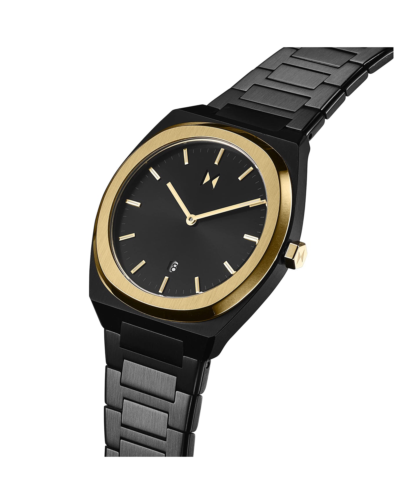 MVMT Odyssey Qtz Basic Analog Calendar Black Round Dial Men's Watch, Ionic Plated Black Stainless Steel Material, Black Band - 28000169-D SaumyasStore