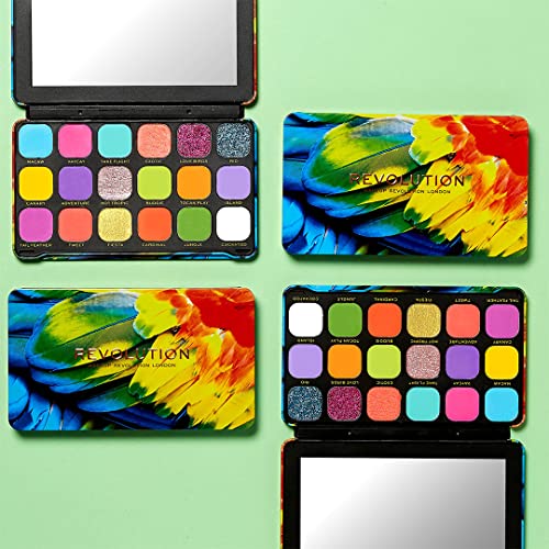 Makeup Revolution Eyeshadow Palette, Highly Pigmented, Long Wearing and Easily Blendable Eye with Shimmary & Matte Finish, Forever Flawless Bird of Paradise, Makeup Eyeshadow Palette for Women - 20g SaumyasStore