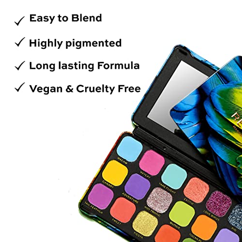 Makeup Revolution Eyeshadow Palette, Highly Pigmented, Long Wearing and Easily Blendable Eye with Shimmary & Matte Finish, Forever Flawless Bird of Paradise, Makeup Eyeshadow Palette for Women - 20g SaumyasStore