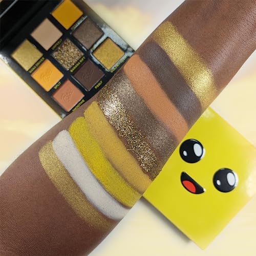 Makeup Revolution-X Fortnite-9 Pan Shadow Palette- Peely | Unpeel high-impact looks |Pops of Peely's signature yellow |Featuring smokey shimmers & cream mattes |A travel-friendly, cute palette | 9gm SaumyasStore