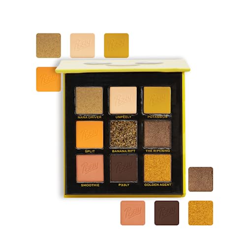 Makeup Revolution-X Fortnite-9 Pan Shadow Palette- Peely | Unpeel high-impact looks |Pops of Peely's signature yellow |Featuring smokey shimmers & cream mattes |A travel-friendly, cute palette | 9gm SaumyasStore