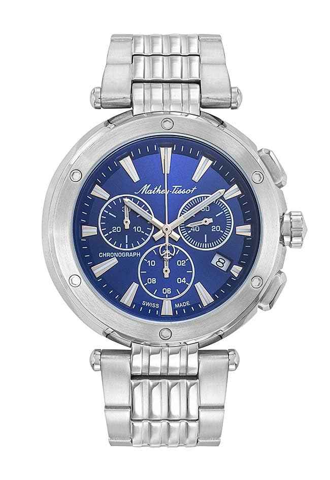 Mathey-Tissot Swiss Made Neptune Chrono Quartz Blue Dial Analog Watch for - Men H912CHABU SaumyasStore