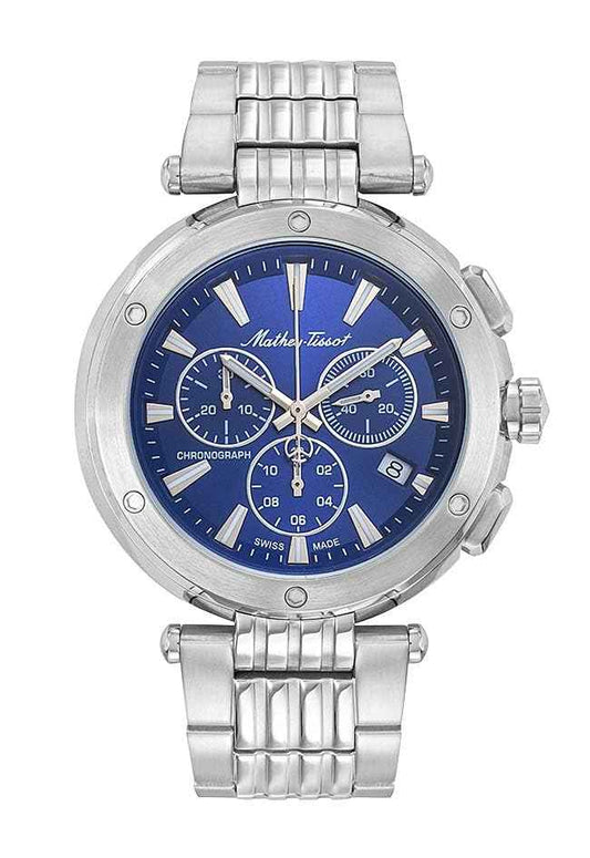 Mathey-Tissot Swiss Made Neptune Chrono Quartz Blue Dial Analog Watch for - Men H912CHABU SaumyasStore
