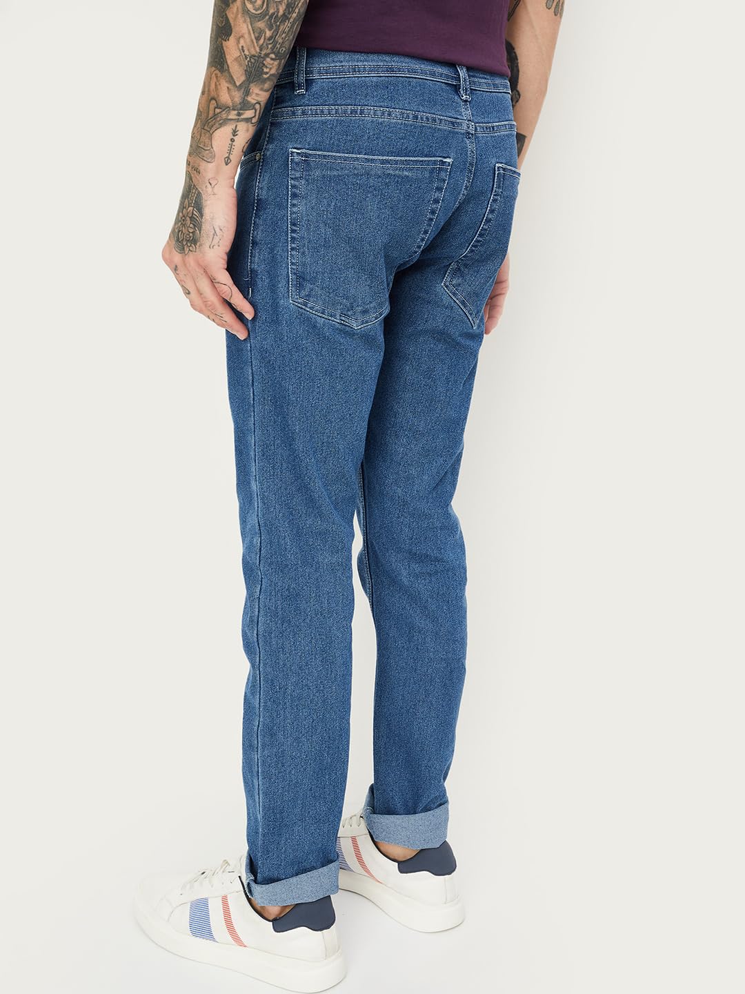 Max Men Skinny Fit Washed Jeans (NOOSDSKBSC06NLIGHT Blue)_34 SaumyasStore