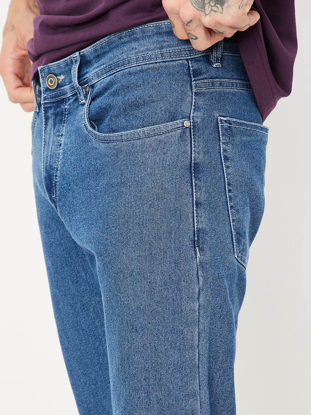 Max Men Skinny Fit Washed Jeans (NOOSDSKBSC06NLIGHT Blue)_34 SaumyasStore