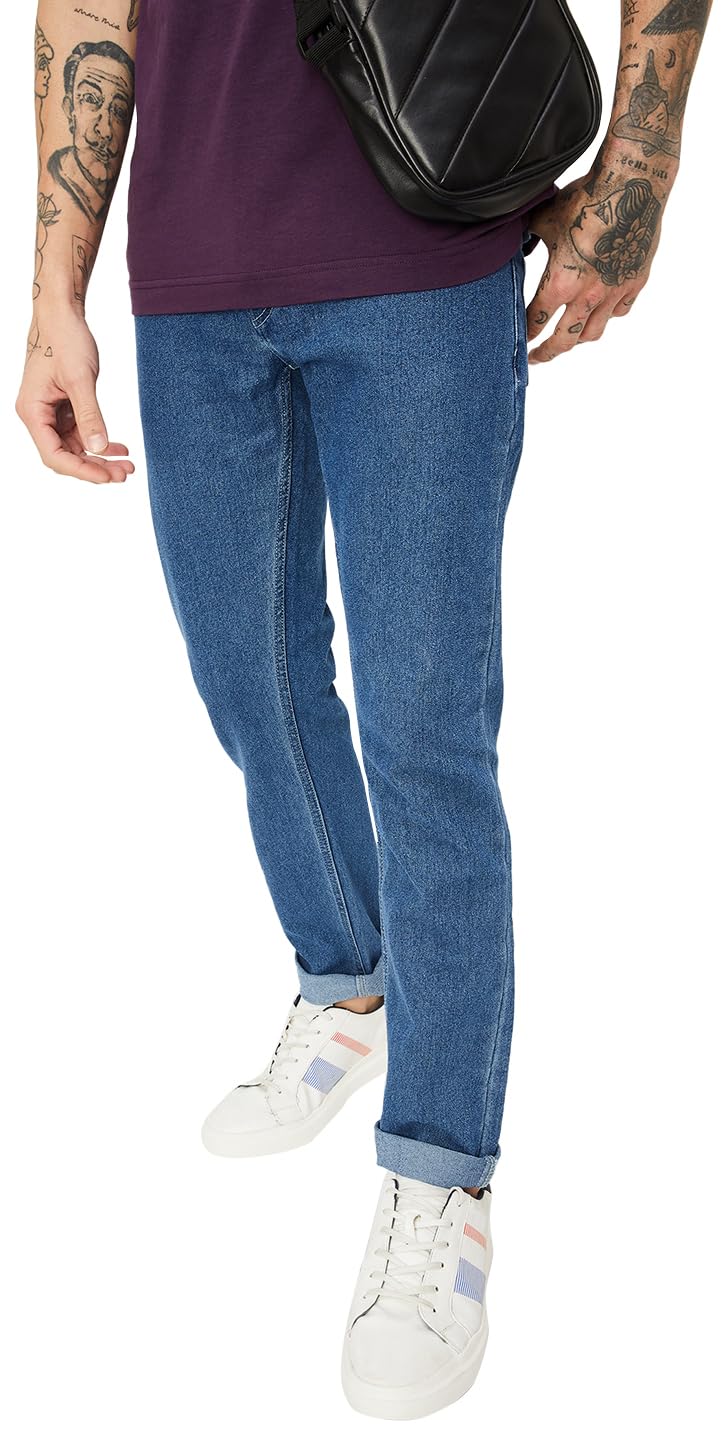 Max Men Skinny Fit Washed Jeans (NOOSDSKBSC06NLIGHT Blue)_34 SaumyasStore