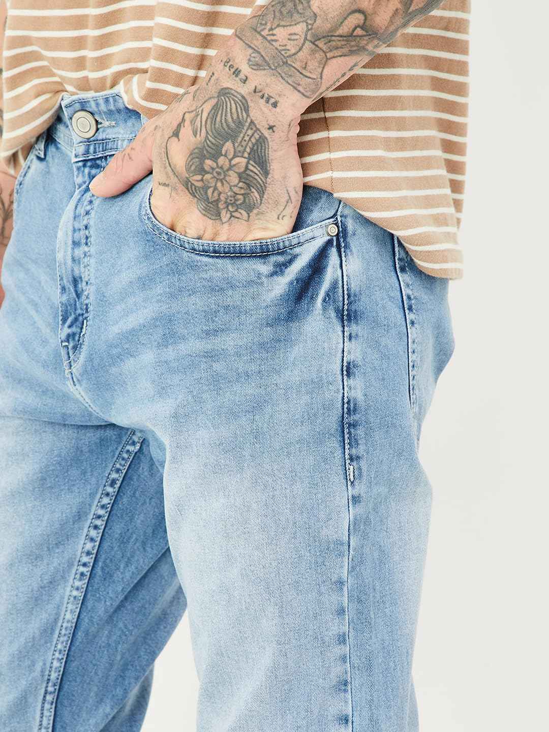 Max URB_N Men Slim Fit Washed Jeans (DMBSLFES2304GVLIGHT Blue)_34 SaumyasStore