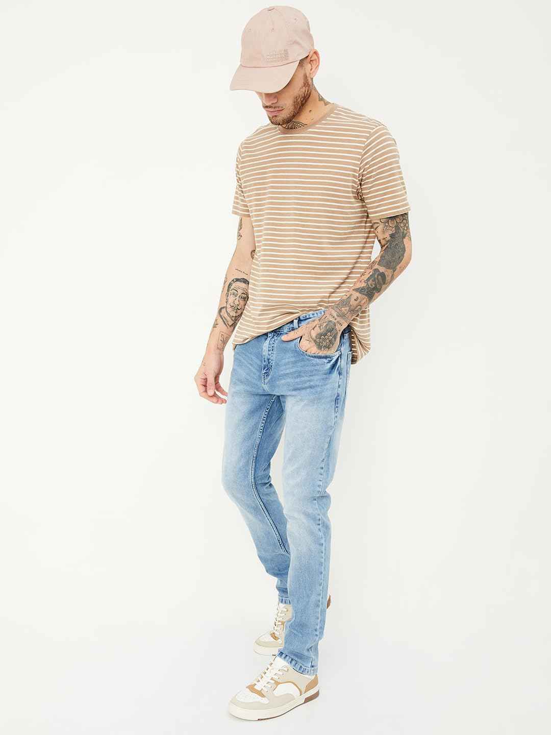 Max URB_N Men Slim Fit Washed Jeans (DMBSLFES2304GVLIGHT Blue)_34 SaumyasStore