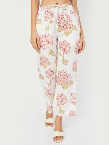 Max Women's Cotton Blend Co-ords (CTKST45018_White SaumyasStore