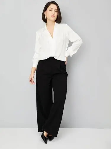 Max Women's Regular Fit Shirt (SFT3603_Ivory SaumyasStore