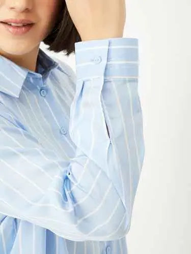 Max Women's Regular Fit Shirt (SFT3604_Blue SaumyasStore