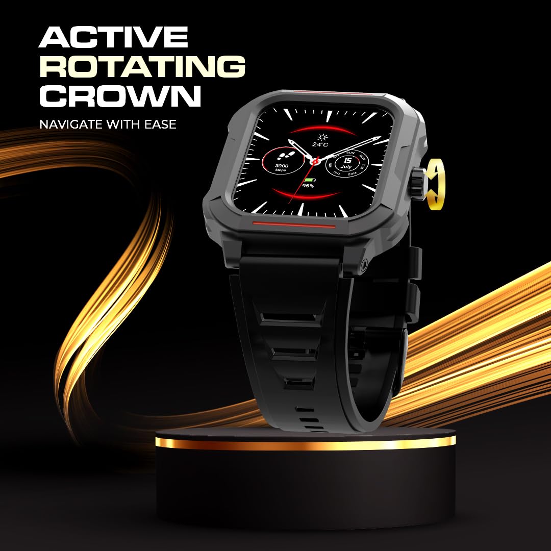 Maxima Flash+ 1.91" Ultra HD Display Bluetooth Calling Smart Watch with Dual Case, Active Crown, 10 Days Battery, 600 Nits Brightness, 100+ Sports Mode, Heart Rate (Silver SS Chain + Black Silicone) SaumyasStore