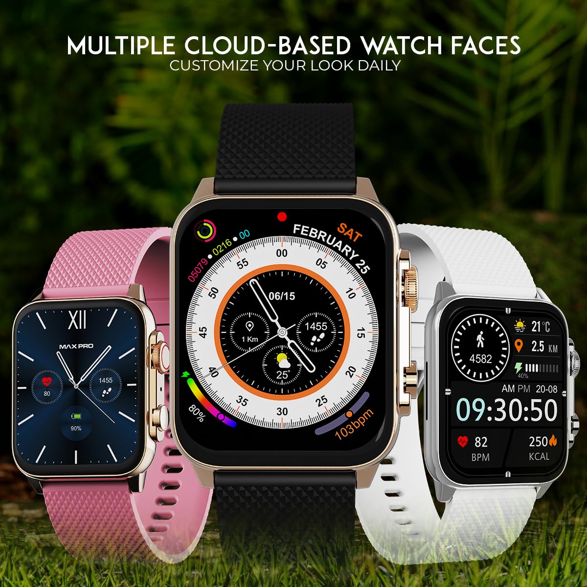 Maxima Hunt 1.78" Super AMOLED Smart Watch, Bluetooth Calling, 368x488 Resolution,1000 Nits,60hz Refresh, Metallic Build, AI Voice Assistant, BT 5.2 Seamless Connection, Active Crown (Rose Gold Black) SaumyasStore