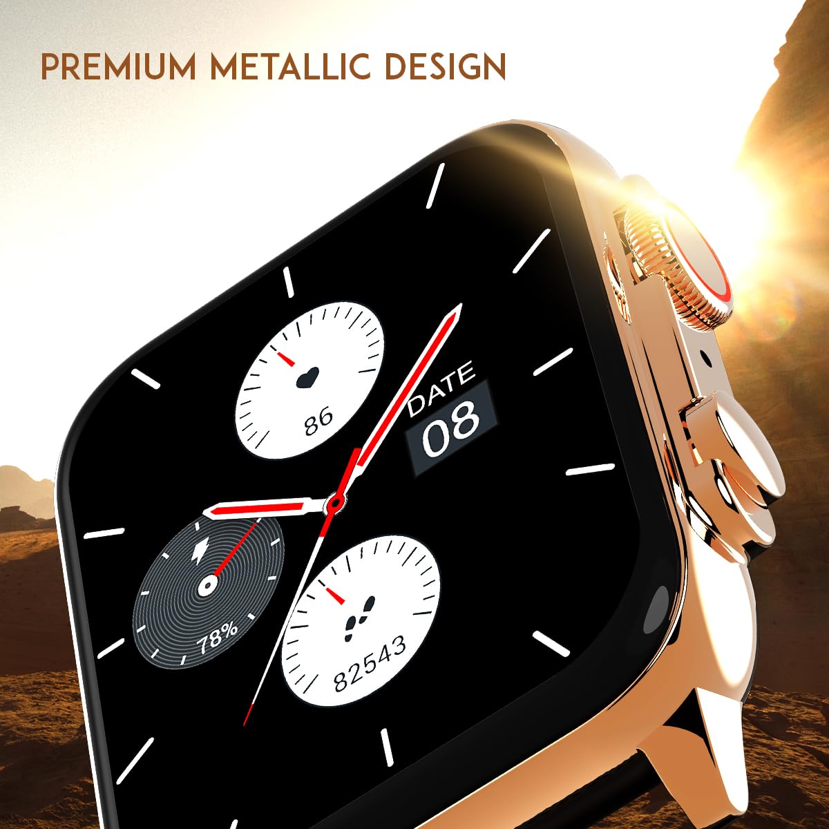 Maxima Hunt 1.78" Super AMOLED Smart Watch, Bluetooth Calling, 368x488 Resolution,1000 Nits,60hz Refresh, Metallic Build, AI Voice Assistant, BT 5.2 Seamless Connection, Active Crown (Rose Gold Black) SaumyasStore