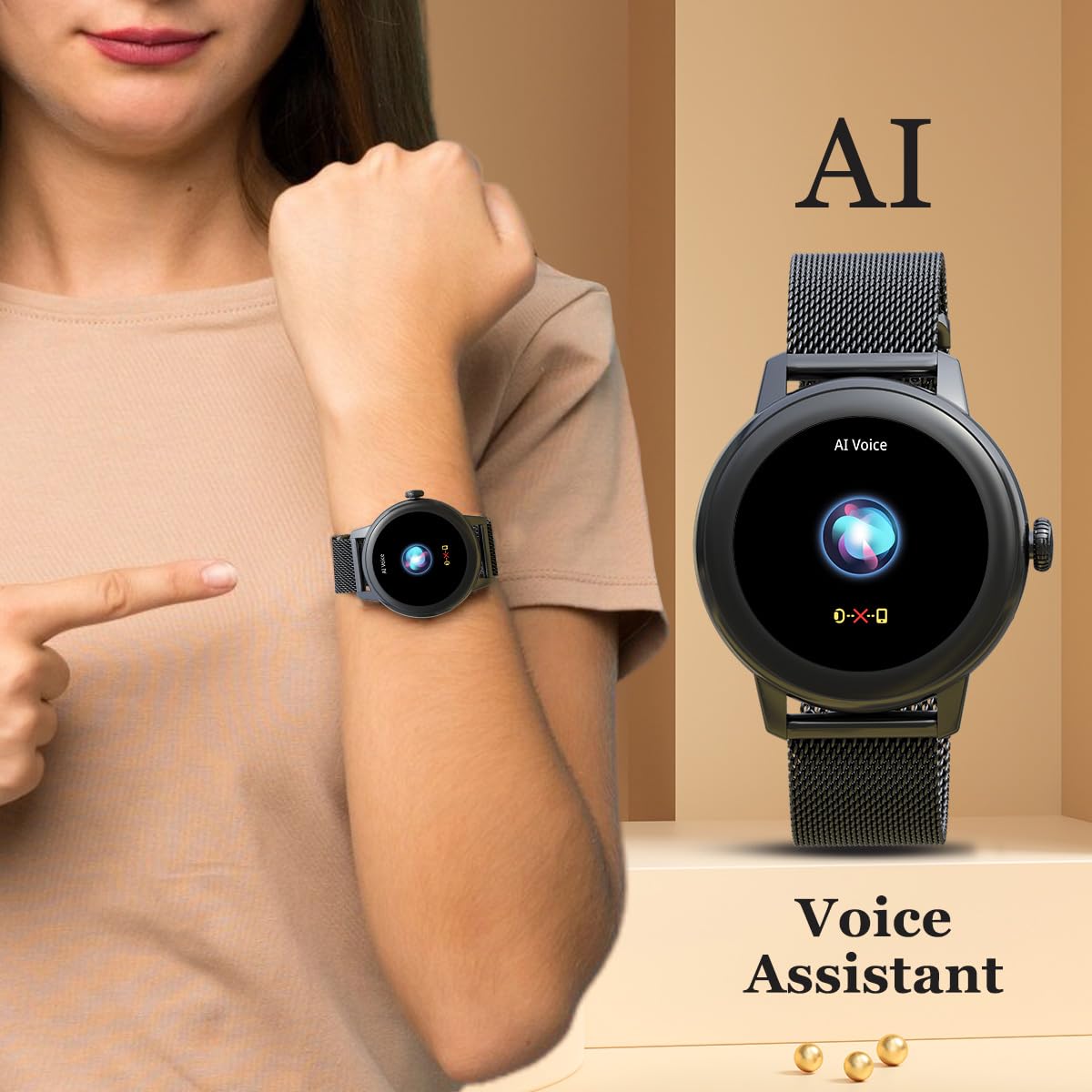 Maxima Max Pro Bliss 1.19" Ultra HD Display 600 Nits, BT Calling, Premium Metallic with 100+ Sports Modes, SpO2, Heart Rate Monitoring (Rose Gold) SaumyasStore