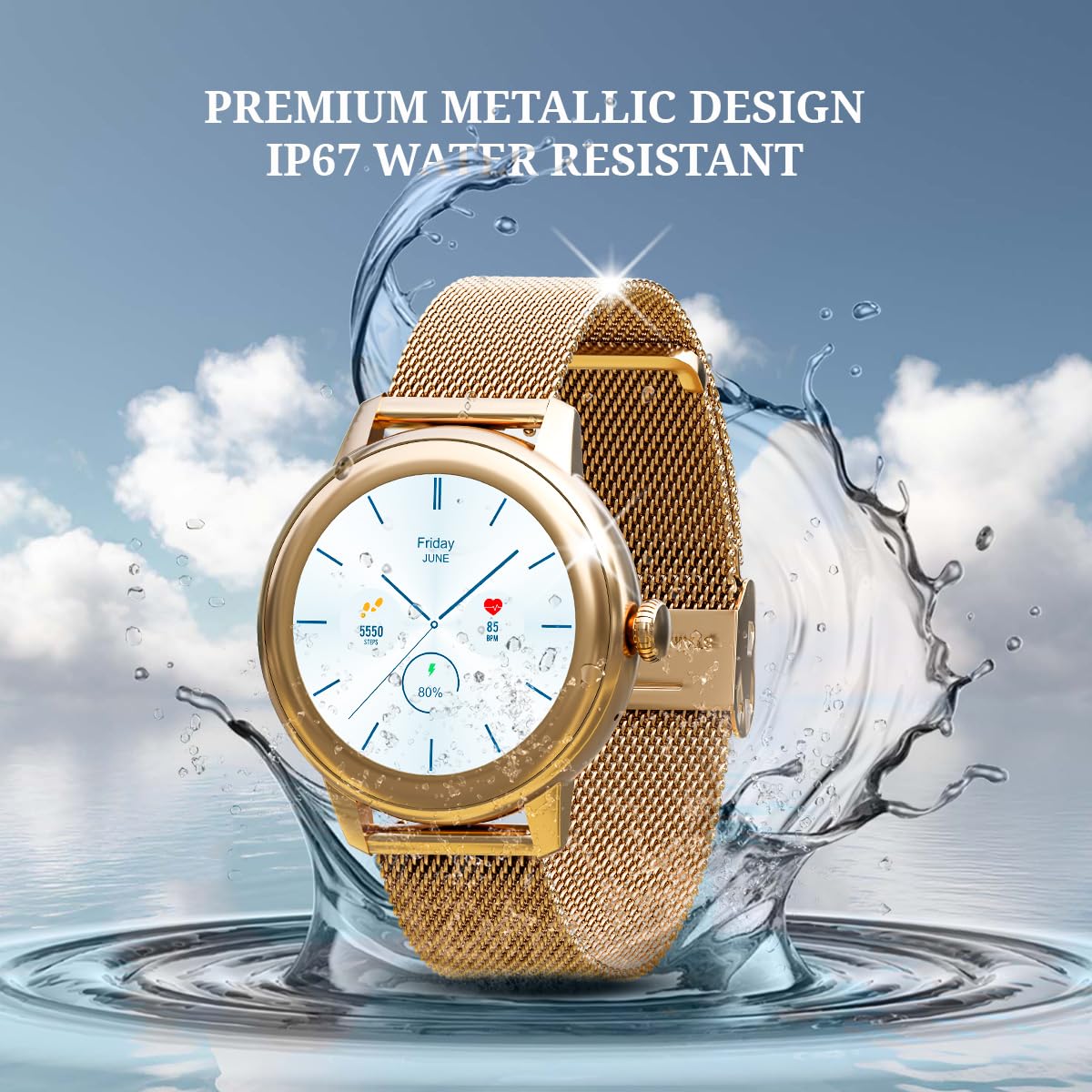 Maxima Max Pro Bliss 1.19" Ultra HD Display 600 Nits, BT Calling, Premium Metallic with 100+ Sports Modes, SpO2, Heart Rate Monitoring (Rose Gold) SaumyasStore