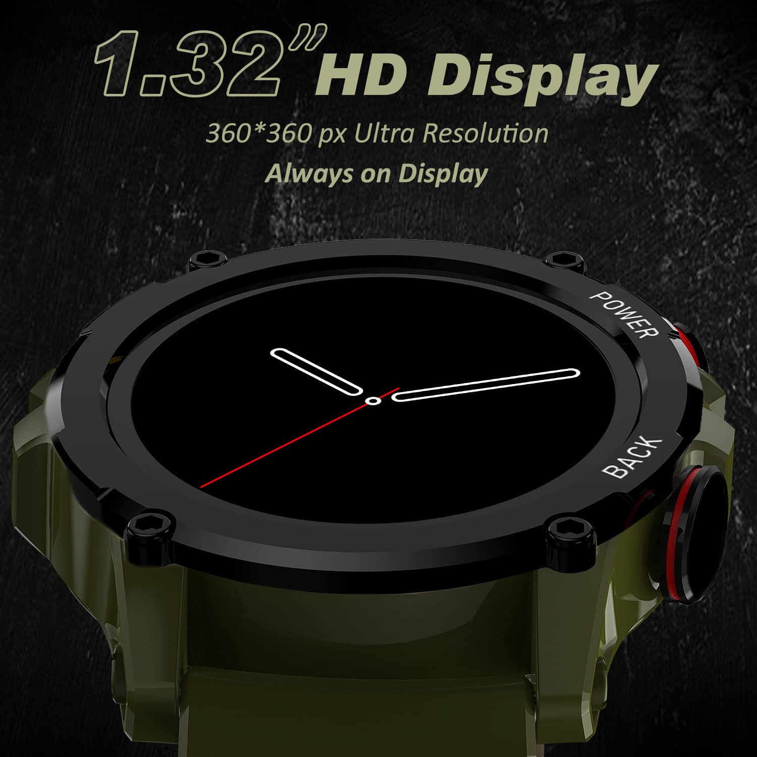 Maxima Max Pro X4+ Rugged Bluetooth Calling Smart Watch 1.32" Round Always on Premium Display with 360x360 px Resolution, AI Voice Assitant, Advance UI, 340 mah Big Battery, HR/SpO2, 150+ Watch Faces SaumyasStore
