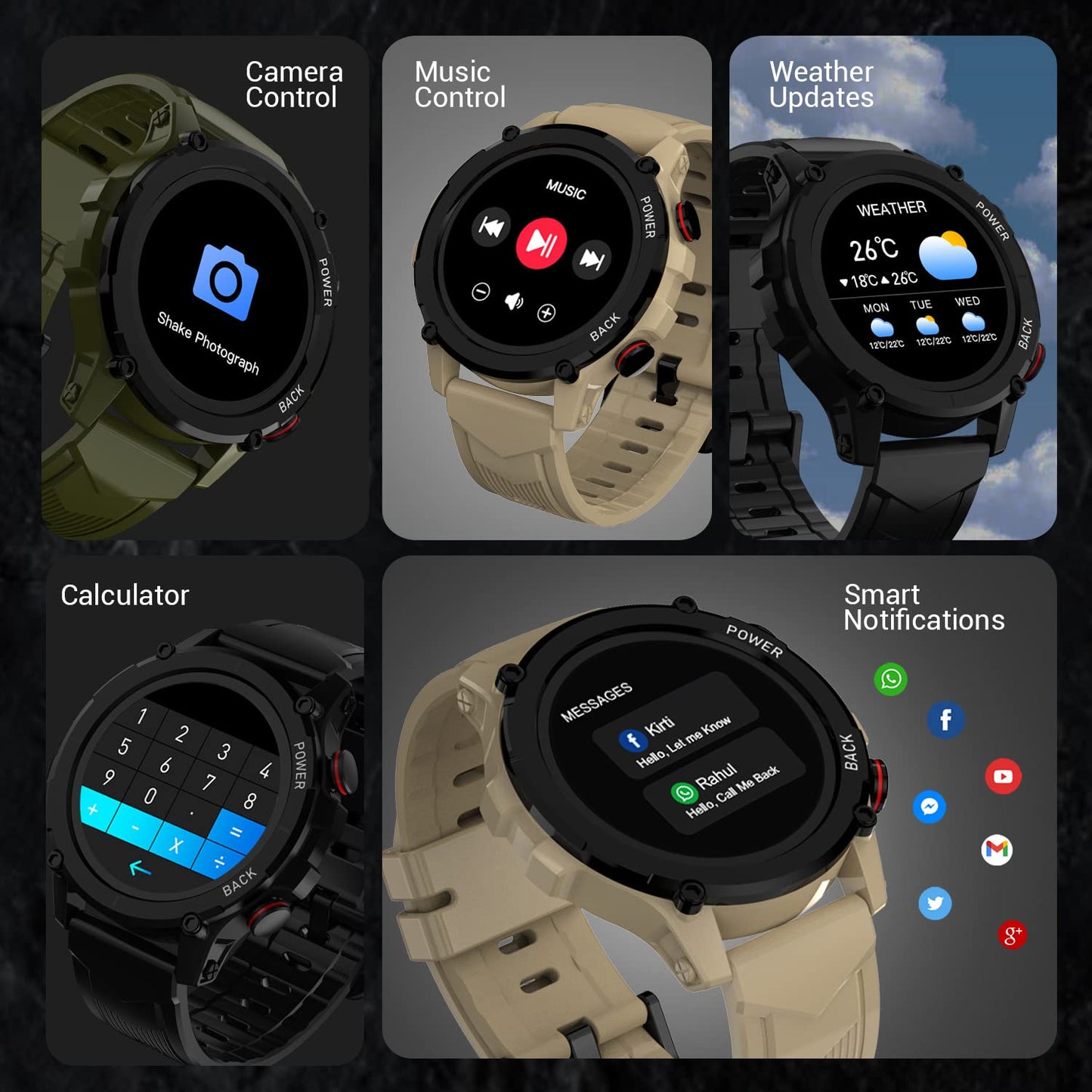 Maxima Max Pro X4+ Rugged Bluetooth Calling Smart Watch 1.32" Round Always on Premium Display with 360x360 px Resolution, AI Voice Assitant, Advance UI, 340 mah Big Battery, HR/SpO2, 150+ Watch Faces SaumyasStore